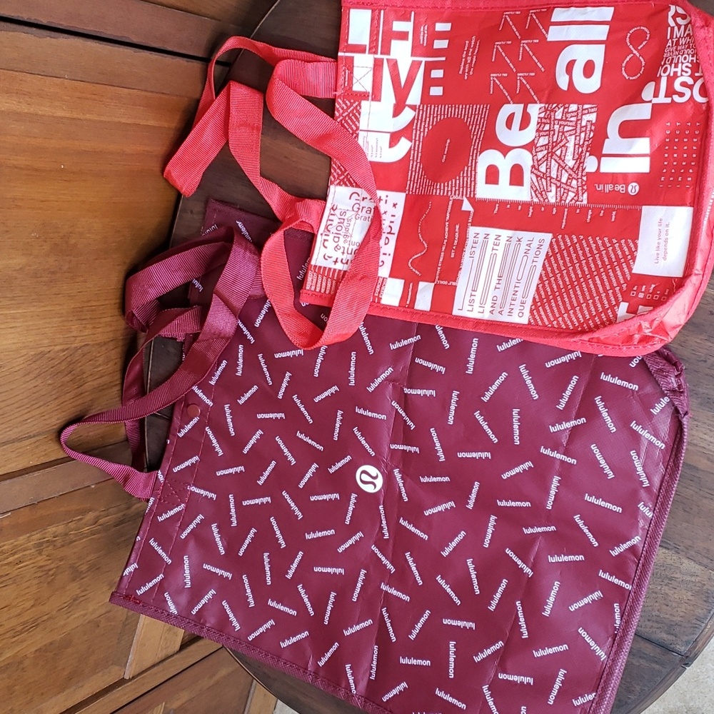 Lululemon Reuseable Shopping Tote Bags Bundle of 2